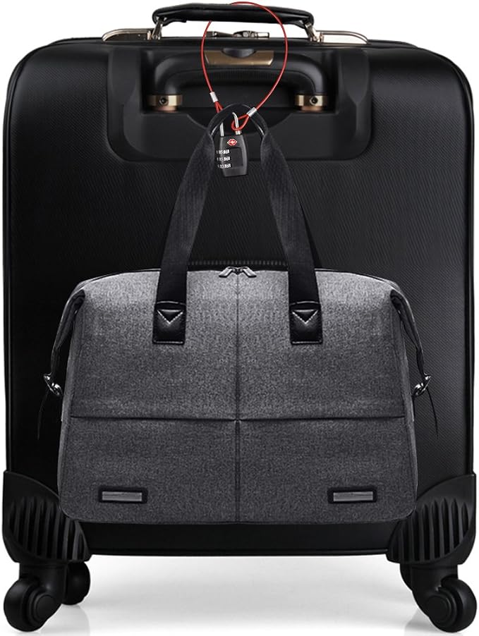 DanziX TSA Approved Lock and 4 Colors Stainless Steel Safety Tether，3-Dial Combination Travel Luggage Lock with Lanyard Security Cable for Protect Your Different Sizes of Bags,Suitcase,Baggage Black - Image 2