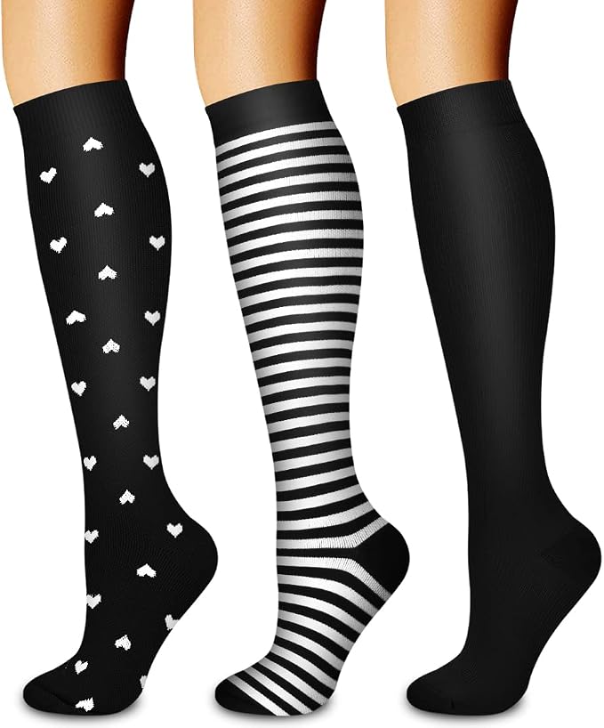 3 Pack Medical Compression Sock-Compression Sock For Women and Men Circulation -Best for Running,Nursing,Athletic Sports by LaiteHebe