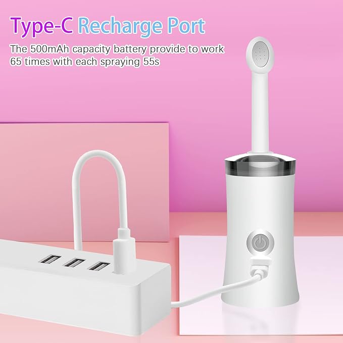 Rechargeable Portable Bidet Sprayer, 4 Pressure Options for Personal Cleaning, Travel Bag Included - Essentials for Postpartum/Perineal/Hemorrhoid Care - Image 9
