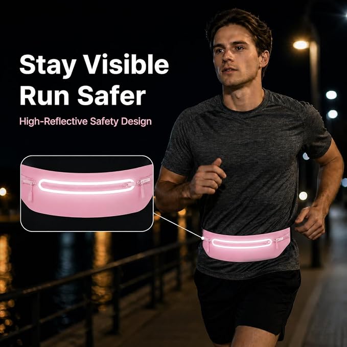 Slim No-Bounce Running Belt - Waterproof Exercise Waist Pack for Marathons, Hiking & Dog Walking - Hidden Travel Money Belt for Phones - Image 5