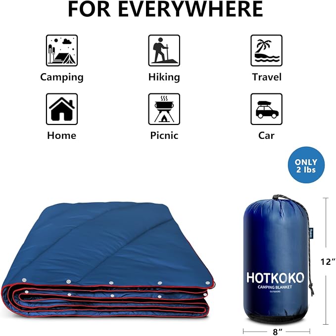 Camping Blanket,Puffy Blanket Lightweight Packable Camping Blanket Outdoor Blanket for Camping,Traveling, Stadium, Hiking, Picnics - Image 4