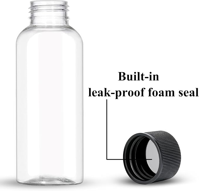 DNSEN Travel Bottles for Toiletries 3.4 oz Travel Size Mouthwash Bottles with Black Screw Cap, BPA Free Leak-Proof Portable Liquid Container 5 pack - Image 2