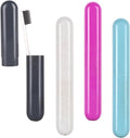 Hooqict 4 Pack Toothbrush Cases Travel Toothbrush Holder Portable Toothbrush Container Case Plastic Toothbrush Carrier Cover Case Toothbrush Protector for Traveling, Bathroom, School, Home, Camping by Hooqict
