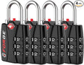 Forge Open Alert TSA Approved Luggage Locks - 3 Digit Combination, Easy Read Dials, Zinc Alloy Body - Ideal Travel Lock for Luggage, Suitcases, Bags & Toolboxes (Black 4 Locks) by Forge