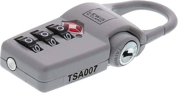 Lewis N. Clark TSA Approved Luggage Clip Lock for Suitcase, Carry On, BackPack, Laptop Bag + Purse, Set + Reset Your Own Combination In 30 Seconds, Gray - Image 2