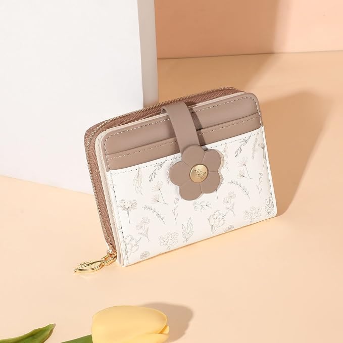 Small Wallet for Women Rfid Bifold Leather Card Holder Wallet With Zipper Pocket - Image 6