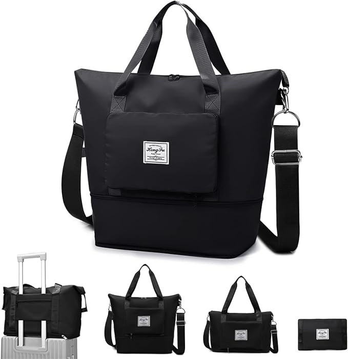 Travel Duffel Tote Bag,Travel Weekender Overnight Bags Women Carry On Bag Totes for Airplanes,Sports Gym Duffle with Trolley Sleeve by MINGRI