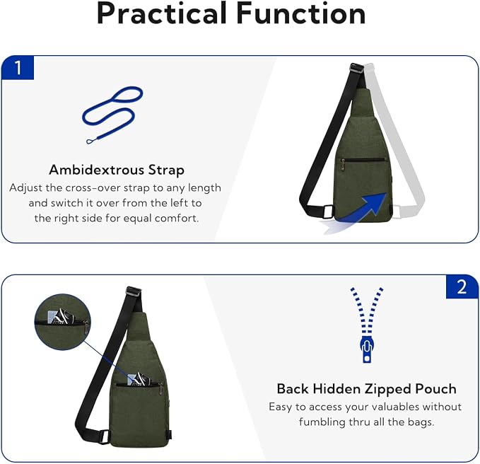 WATERFLY Medium Crossbody Sling Backpack Anti Theft Backpack for Traveling Chest Shoulder Bag - Image 4