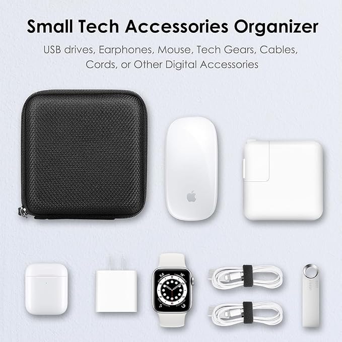 FINPAC Charger Case for MacBook, Small Electronic Organizer Pouch Bag | Portable Travel Storage for MacBook Power Adapter, Laptop Accessories, Magic Mouse, USB Drives, Gadgets, Black - Image 3