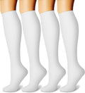 CHARMKING Compression Socks for Women & Men, 4 Pairs, Travel Nurse Athlete | Graduated 10-15mmHg compression, soft stretch fabric, boost blood circulation, relieve leg swelling, ideal for travel, nurses by CHARMKING