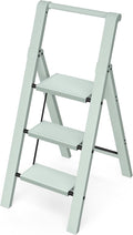 Taranta 3 Step Ladder,Aluminum Step Stool Foldable-Fairyland Green | Lightweight Folding Ladder with Handgrip,Wide Top Pedal,330lbs Capacity Stepladder for Home,Office,Kitchen by TARANTA