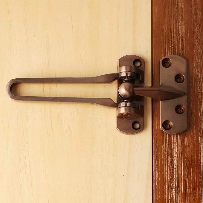 Alise Swing Bar Door Lock,Door Lock for Front Door Inside Door,Red Bronze | Security Door Guard Latch for Kids Safety Home Security,Hotel Latch Lock Front Door Child Lock - Image 4