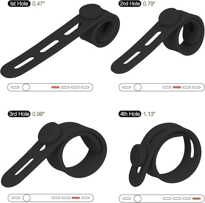 Donruby 24Pcs Silicone Cable Ties - Reusable & Washable with Locking Buckles, Adjustable Fastening Cable Management Straps, Multi-Purpose High Elasticity Cord Organizer (Black) - Image 3