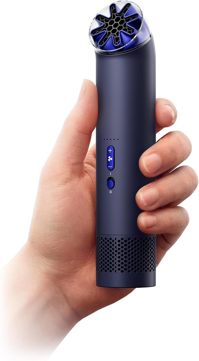 Dyson HushJet Mini 3-in-1 Bladeless Personal Fan (Ink/Cobalt) | Powerful, Quiet Evaporative Cooling | Handheld, Wearable & Desktop, 25 m/s Max airflow, 5 Speeds + Boost, 6 hr Runtime by Unknown