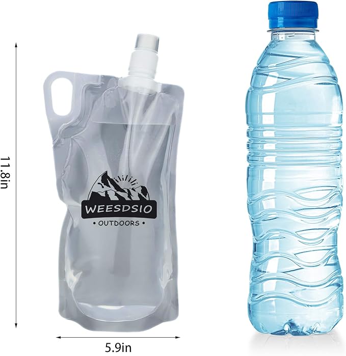 2-Pack 1L Hiking Collapsible Water Bottles with Mountaineering Buckle (Not Suitable for Climbing) BPA-Free Foldable Backpacking Water Bottle for Camping Hiking Running Cycling Mountaineering - Image 7