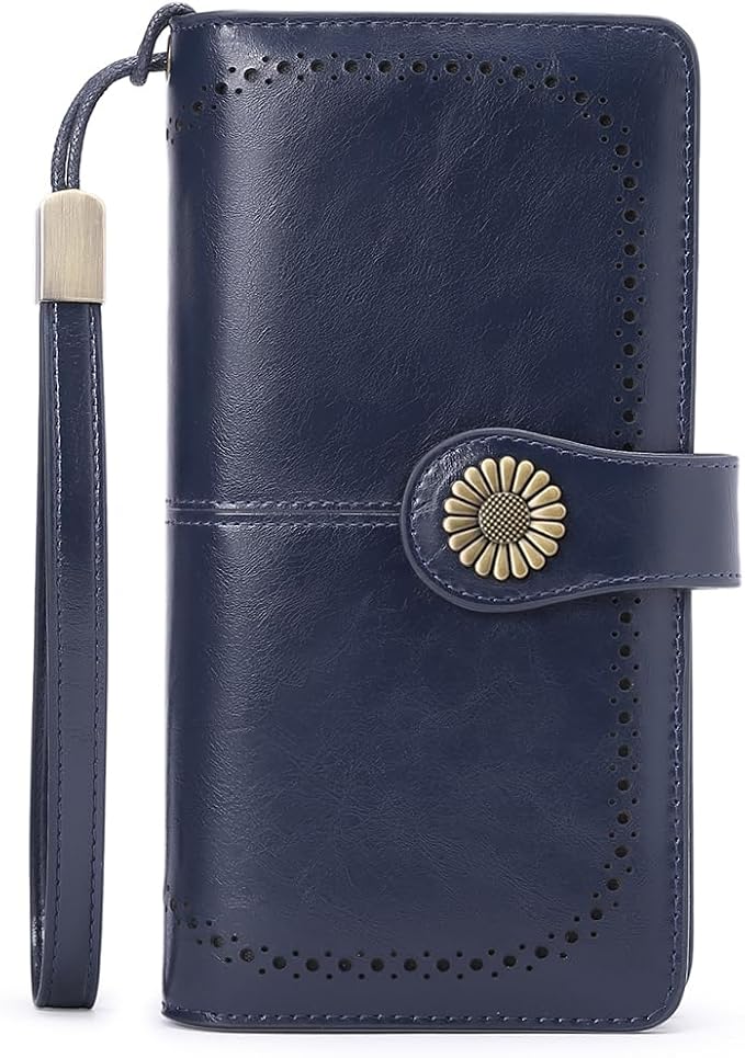 SENDEFN Wallets for Women Leather Credit Card Holder with RFID Blocking Large Capacity Wristlet | with RFID Blocking - Image 2