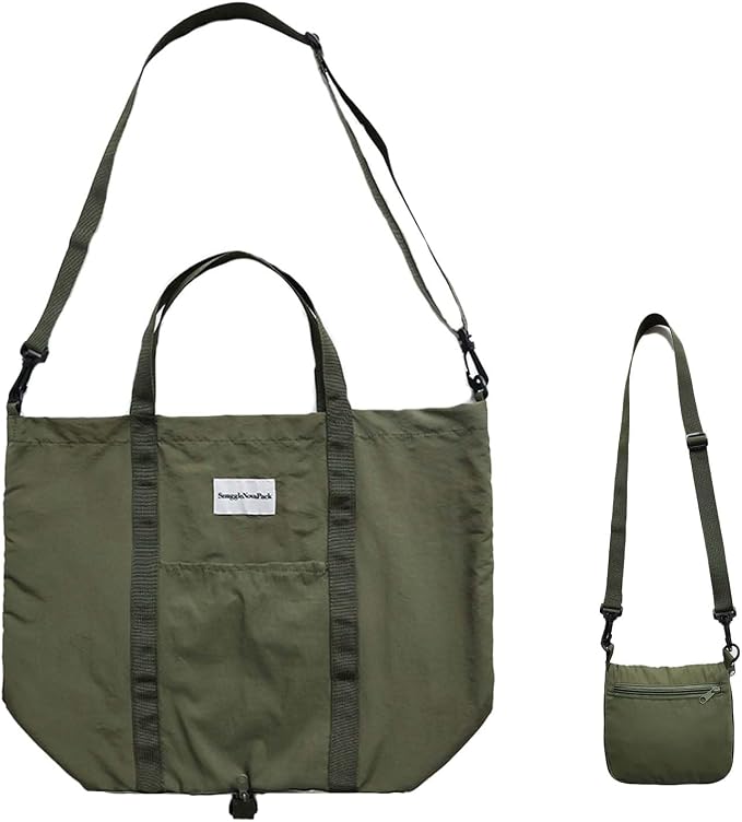 Foldable Travel Tote Bag, Water-Resistant Tote Bag with 3 External Mesh Pockets for Travel, Daily Use, Outdoor by SnuggleNovaPack