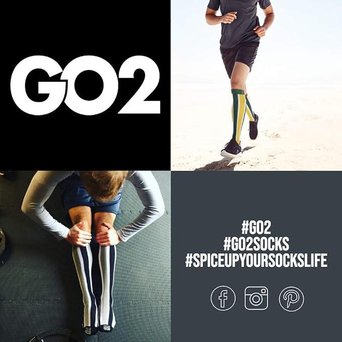 GO2 Team Gear Compression Socks for Men Women Nurses Runners 15-20 mmHg (Medium) - Best Performance Recovery Circulation Stamina Maternity Travel - (AB L) - Image 5