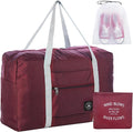 Travel Bag Foldable Duffle Carry on Tote Weekender Overnight Luggage Bag | Travel Bag Carry on Nylon Lightweight Foldable Duffle Tote for Sports Gym Weekender Overnight (With Waterproof Pouch) by INVODA