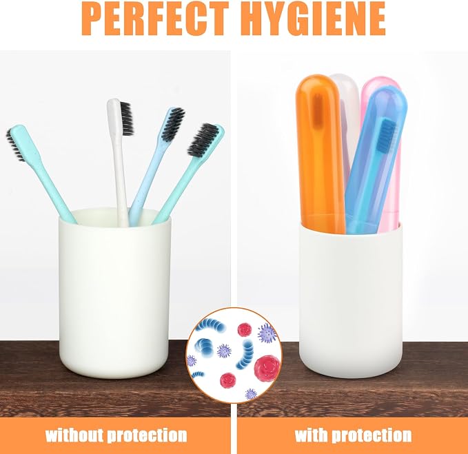 6 Pack Travel Toothbrush Case, Breathable Portable Toothbrush Holder, Plastic Toothbrush Cover Container for Traveling, Bathroom, School, Home, Business, Camping - Image 5