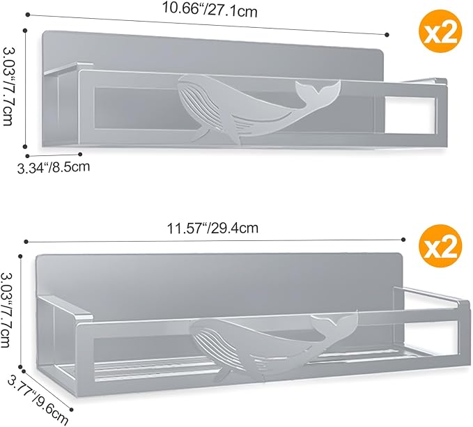 Magnetic Spice Rack for Refrigerator, 4 Pack Metal Magnetic Shelf Organizer for Fridge Side, Strong Spice Storage Rack for Kitchen, Gray - Image 8