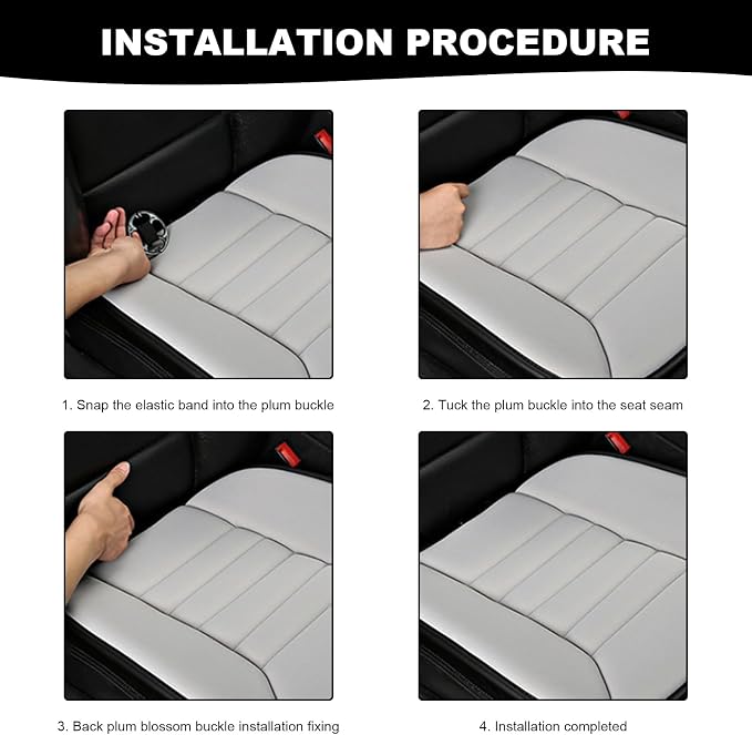 Car Seat Cushion, 1.2" Thick Comfort Memory Foam Auto Seat Pad with Non Slip Bottom, Breathable Driver Seats Pillow Pressure Relief Chair Cushion for Vehicle Office Home (Gray) - Image 6