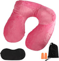 Air-Filled Travel Pillows for Sleeping Airplane Neck Support for Traveling Pillow Inflatable Travel Neck Pillows for Air-Filled Neck Pillow Airplane, with Eye Masks, Earplugs by XhjzgcTech
