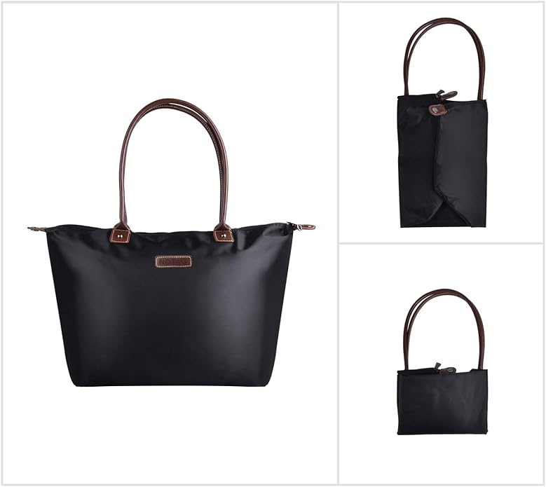 Tote Bags for Women, Foldable Tote Bag with Zipper Top-Handle Purse Waterproof Shoulder Hobo bags Handbags for Travel - Image 7