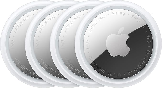 Apple AirTag (2nd Generation) - 4 Pack: Tracker for Keychain, Wallet, and More; Locator with Sound; Simple One-Tap Setup with iPhone or iPad; Key Finder with up to 1.5X Precision Finding Range* by Apple