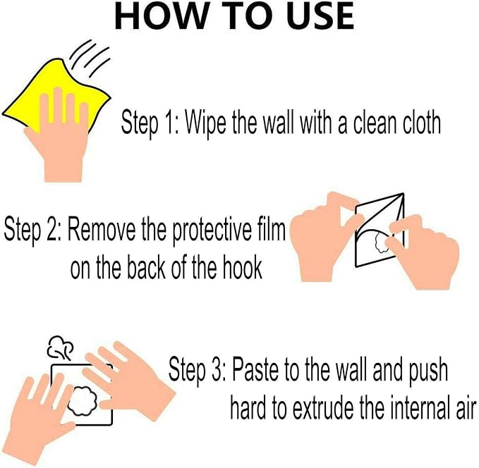 24 Pack Adhesive Wall Hooks 33LB Heavy Duty No Drill Clear Sticky Hooks | Transparent, Waterproof, Self Adhesive, 33lbs Max Load No Damage, For Keys, Bathroom, Shower, Outdoor, Kitchen, Door - Image 7