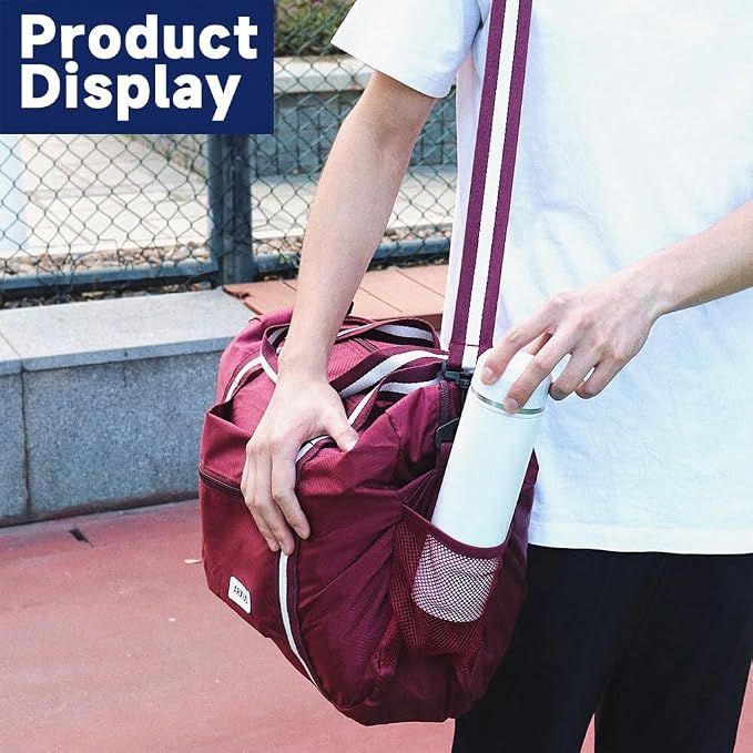 Carry On Travel Bag, Lightweight Foldable Packable Tote Bag 25L | Water Repellent, Expandable Travel Duffle with Luggage Sleeve and Shoulder Strap for Men Women - Image 7