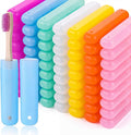 Sieral 90 Pack Travel Toothbrush Case Holder Bulk Breathable Portable Toothbrush Storage 7 Assorted Color Plastic Toothbrush Container for Home Outdoor Traveling Trip Camping, 8 x 1.2 Inch by Sieral