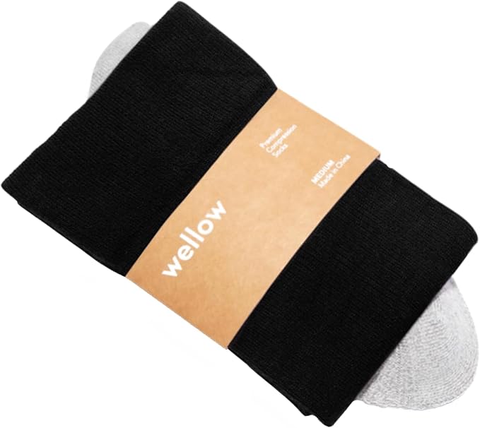 Wellow Knee High Compression Socks for Men & Women, 18–25 mmHg, Bamboo Viscose, Swelling Relief by WellowCompressionSocks