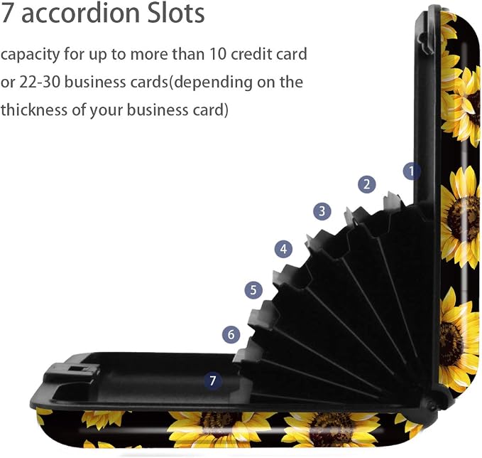 Coco Rossi Credit Card Holder RFID Aluminum Small Mini Wallet Women | Metal Wallet, Business Cards Holder, ID Case, Slim Sleeves, Womens Girls Gift, Carry Proof Wallets for Travel, Sunflower - Image 5