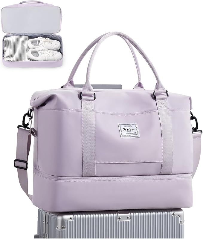 Travel Duffel Bag, Sports Tote Gym Bag, Shoulder Weekender Overnight Bag for Women by WONHOX
