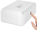 Biometric Fingerprint Storage Box,AICase Portable Cash Jewelry Security Case Lock Box Safe,Combination Lock for Car, Home,Office Travel White by AICase