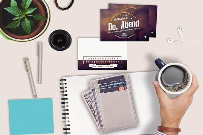 Front Pocket Wallet for Men Women Slim Minimalist Real Leather RFID Blocking Credit Card Holder - Image 5