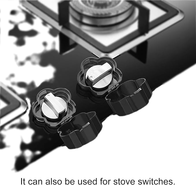 2 Pack Charm Flower Childproofing Door Lock Door Safety Deadbolt Lock Cover for Dogs Childproof Door Locks Deadbolts Dead Bolts Safety Lock with Self Adhesive, Black - Image 6