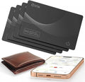 2026 [Apple MFi Certified] (iOS Only) Wallet Tracker Card, Rechargeable Thin Finder, Works with Apple Find My, IP68 Waterproof Item Locator for Luggage Tags, Passports, Phone (Black, 4 Pack) by eirix