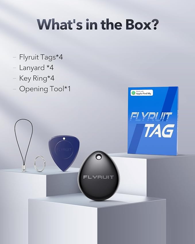 Air Tracker Tags-4 Pack for Apple Find My, iOS Only, Official MFi Certified | Mini Bluetooth Key Finder locator with sound, Travel Cruise Essential, Smart Luggage tracker for iPhone, Suitcases, Backpack - Image 8