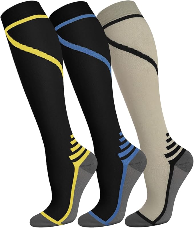FuelMeFoot 3 Pack Copper Compression Socks - Compression Socks Women & Men Circulation - Best for Medical,Running,Athletic by FuelMeFoot