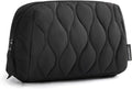 BAGSMART Makeup Bag, Travel Cosmetic Bag, Puffy Padded Make Up Bag for Women, Makeup Organizer Case, Wide-open Pouch Purse, Travel Essentials, Toiletries Accessories Brushes, Black by BAGSMART