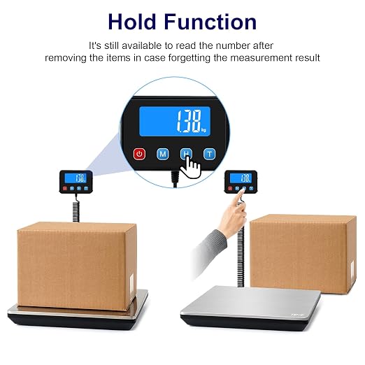 TIPRE Shipping Scale 440lbs for Packages, Heavy Duty Digital Postal Scale with LCD Display 0.35 oz High Precision Express Scale with Type-C Charging & Batteries Smart Hold/Tare for Small Business Home - Image 5