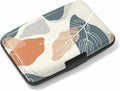 Rimilak Aluminuml Credit Card Holder,White Leaves | Mini Credit Card Wallet RFID Blocking Slim Metal Hard Case for Women Men by Rimilak