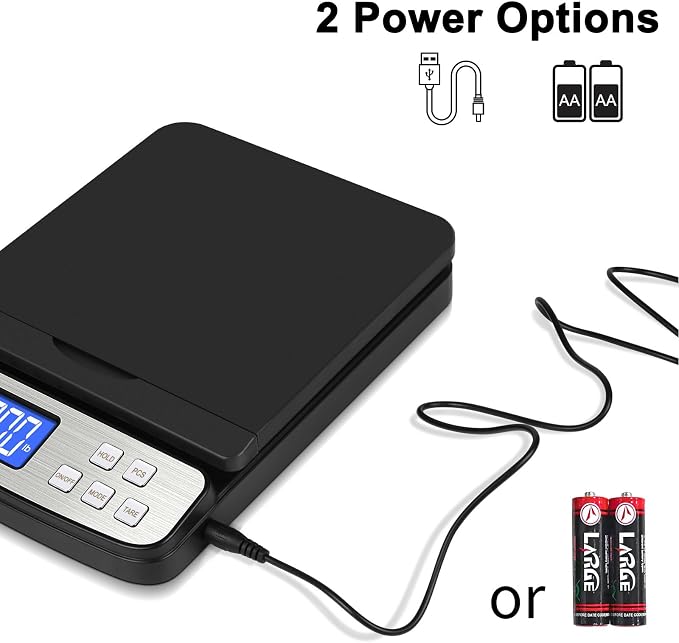 Fuzion Shipping Scale - Digital Postal Scale 88lb x 0.1oz, Flip-up Platform | All-in-1 Postal Scale, Large Display, Hold/Tare/PCS Counting, Easy Calibration, 5 Units, Scale for Packages, Small Business - Image 3