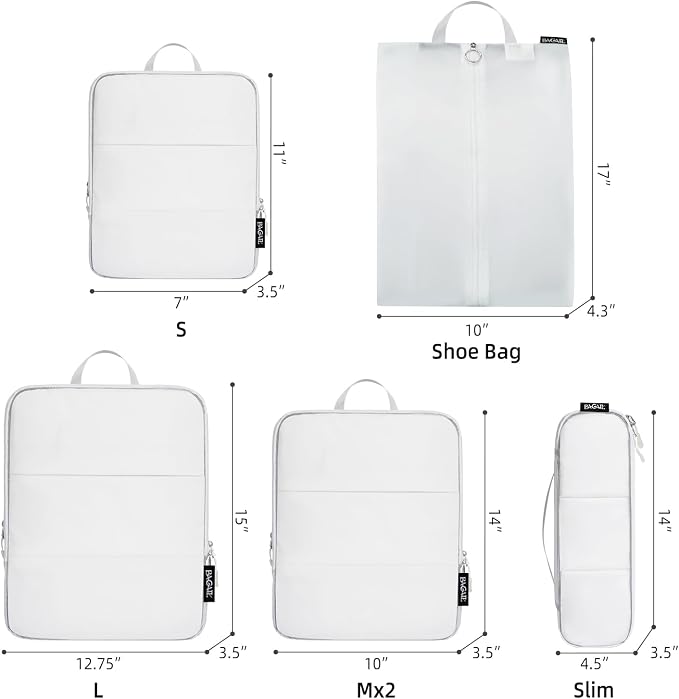 BAGAIL 6 Set Ultralight Compression Packing Cubes Packing Organizer for Travel Accessories Luggage Suitcase Backpack - Image 2