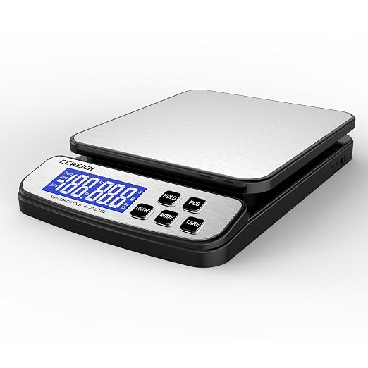 Digital Shipping Scale 110 lbs x 0.1oz with Hold/Counting Function/Tare,Stainless Steel Platform Small Mail Scale for Package,Postal,Food,Postage,Offices and Kitchen - Image 8