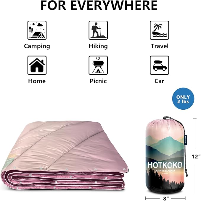 Camping Blanket,Puffy Printed Camping Blanket Lightweight Packable Outdoor Blanket for Camping,Traveling, Stadium, Hiking, Picnics - Image 7