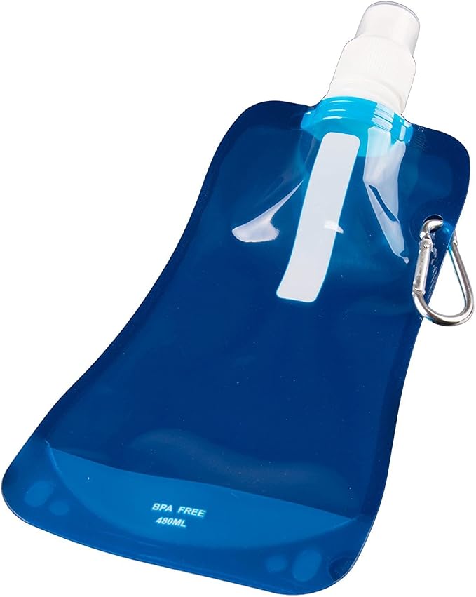 Clever Creations Collapsible Sports Water Bottle 3 Pack, Foldable Leak Proof Travel Bottles for Camping and Hiking, 480 mL Capacity, Blue, Pink, and White - Image 3