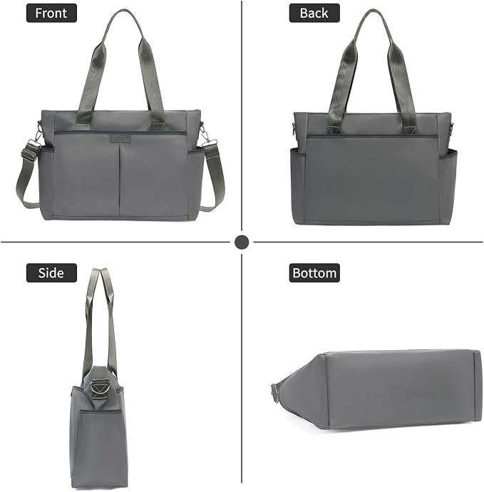 Corduroy Tote Bag for Women Crossbody Bags Lightweight Handbags Shoulder Bag with Zipper Pockets for Work Shopping - Image 4
